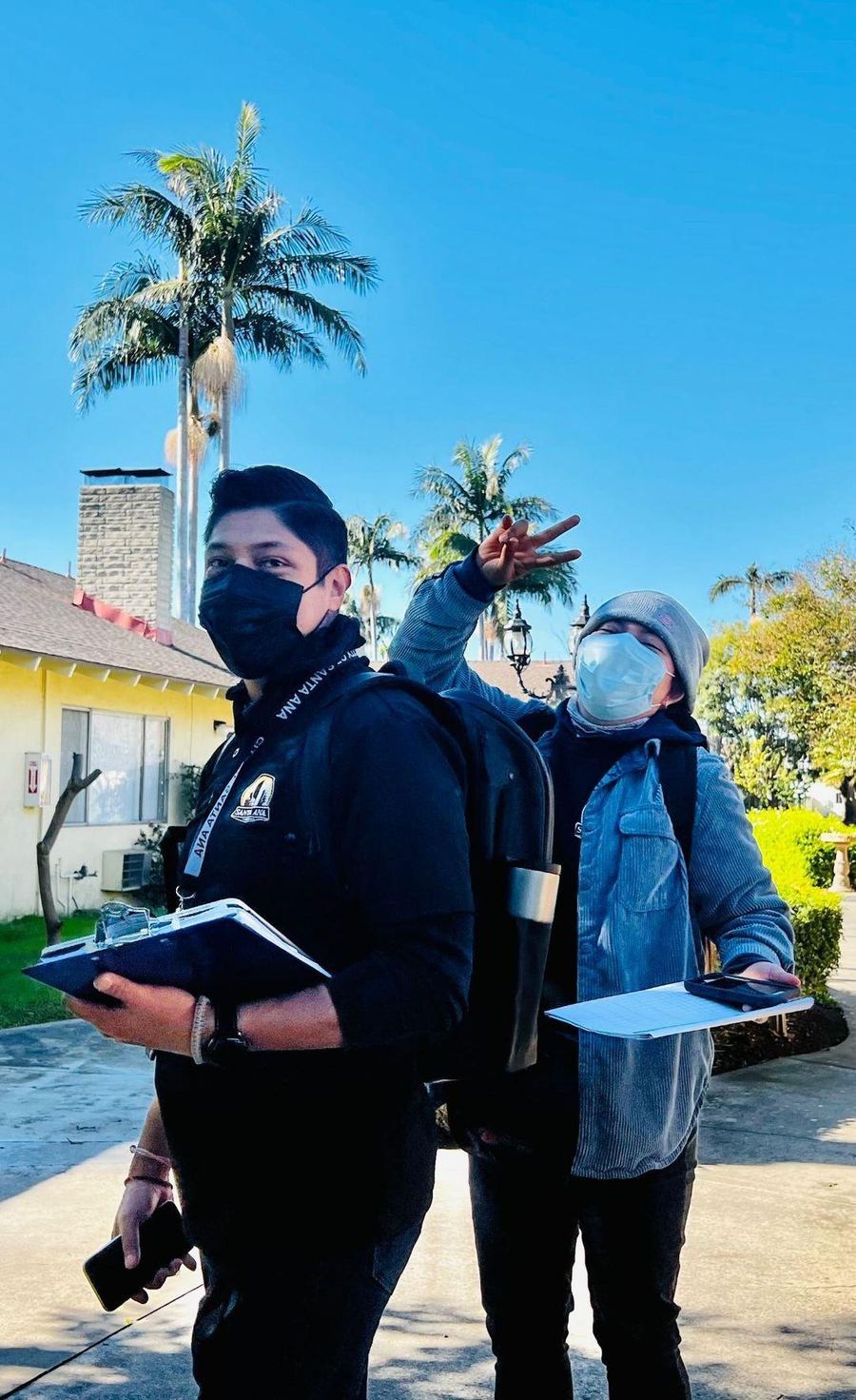 Mario Espindola doing community outreach fieldwork for the City of Santa Ana